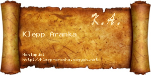 Klepp Aranka névjegykártya